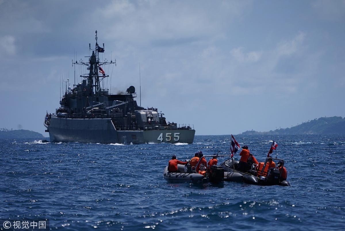 中国产战舰参与普吉岛救援泰国皇家海军的053ht型导弹护卫舰