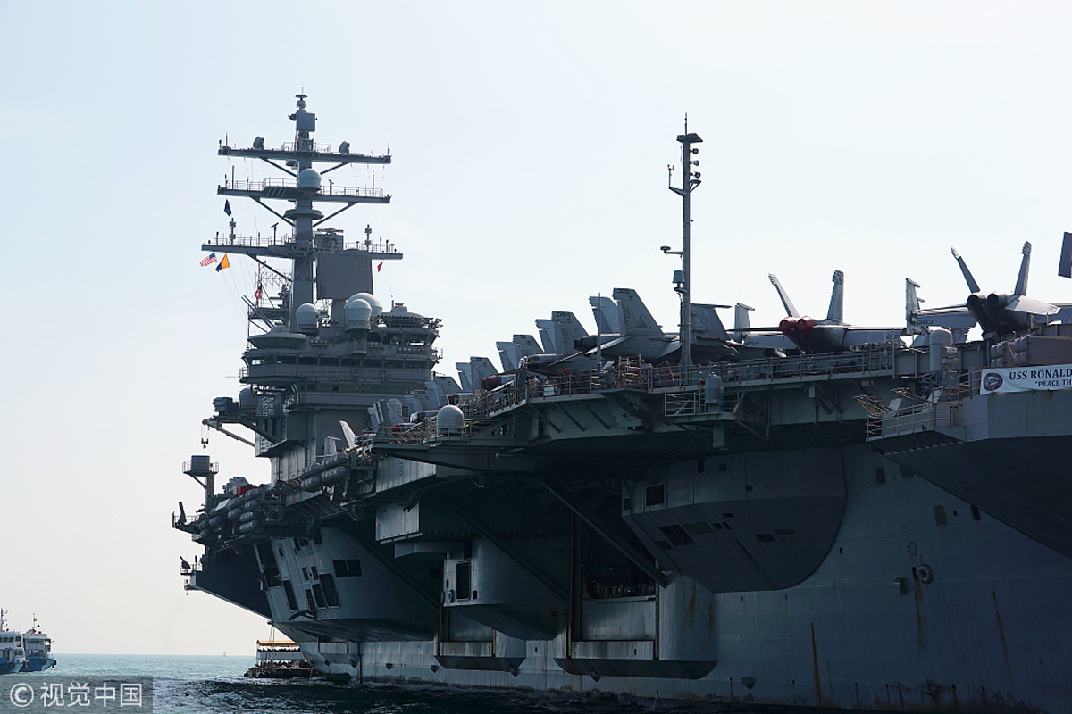 动力航母"罗纳德·里根"号(uss ronald reagan cvn-76)战斗群访问本港