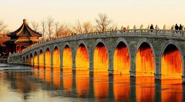 北京图见|冬日颐和园“金光穿洞”美不胜收