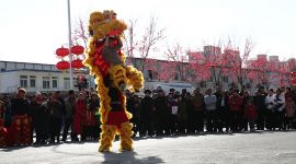 北京海淀西北旺镇千人民俗文化表演迎新春