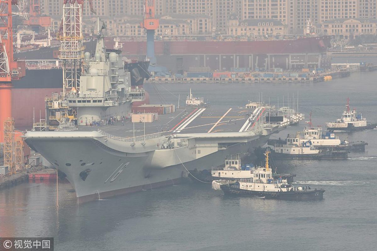 2019年2月24日,辽宁大连,在经历了近9个月的升级改造工程后,中国海军