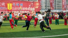 北京昌平区民族体育龙腾狮跃闹新春火热开演