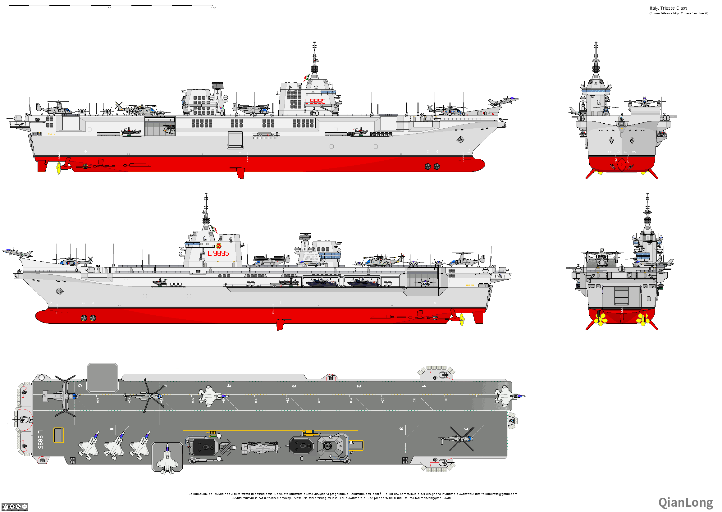 意大利海军新型多用途两栖攻击舰下水可搭载f35b战斗机变身中型航母8