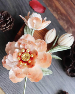 非遗文化牛年迎春富贵绒花