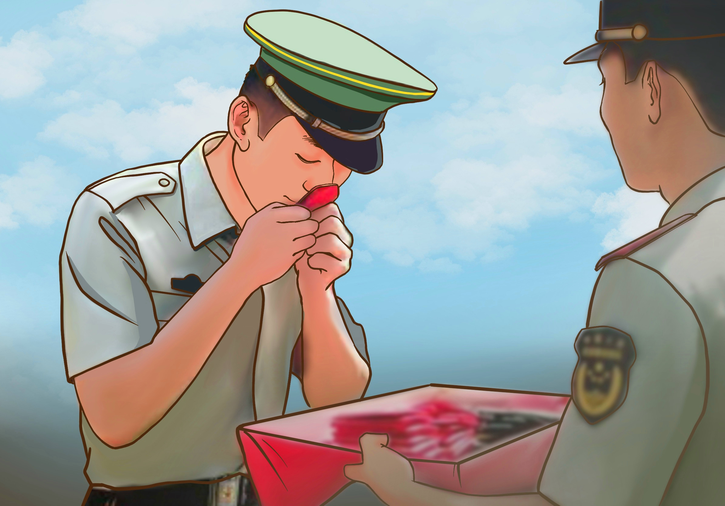 一组漫画送给老兵向军旅的美好时光再敬一个军礼