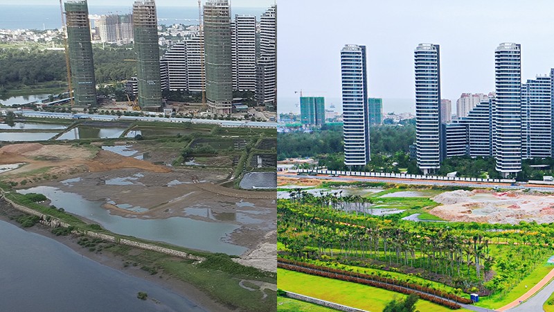 冯家江流域治理前后对比图.北海北排水环境发展有限公司供图.