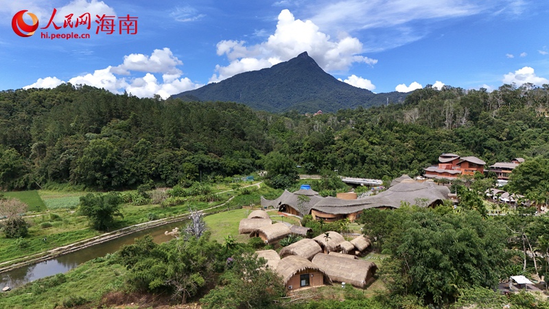 五指山脚下的毛纳村。人民网记者 符武平摄