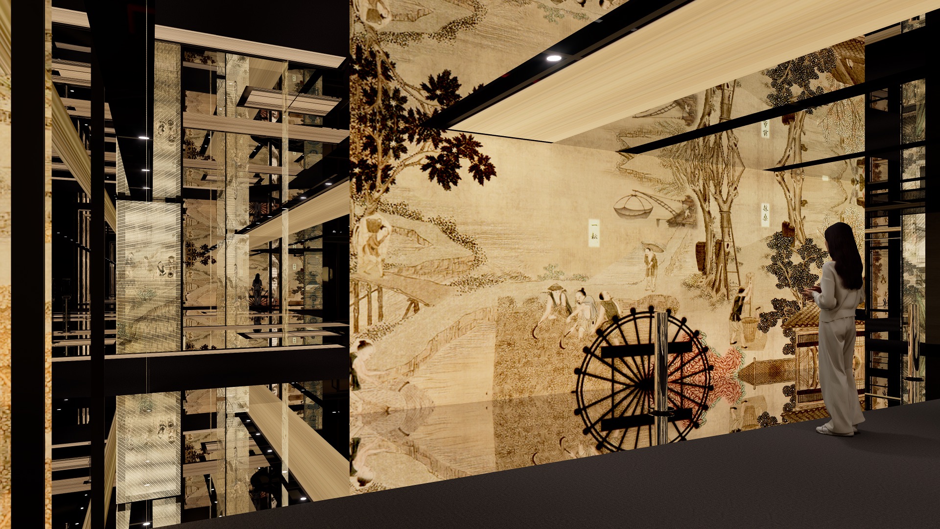 元宇宙体验馆《耕织图》沉浸式&ldquo;全景展览&rdquo;效果图