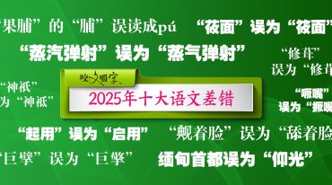 2025年十大语文差错发布