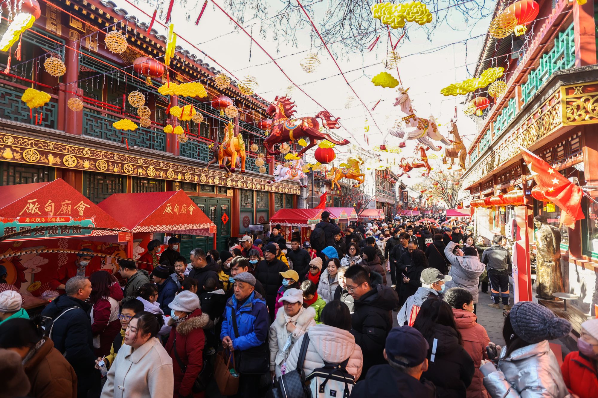 图为大年初一，市民逛厂甸庙会。千龙网记者 陈健男摄