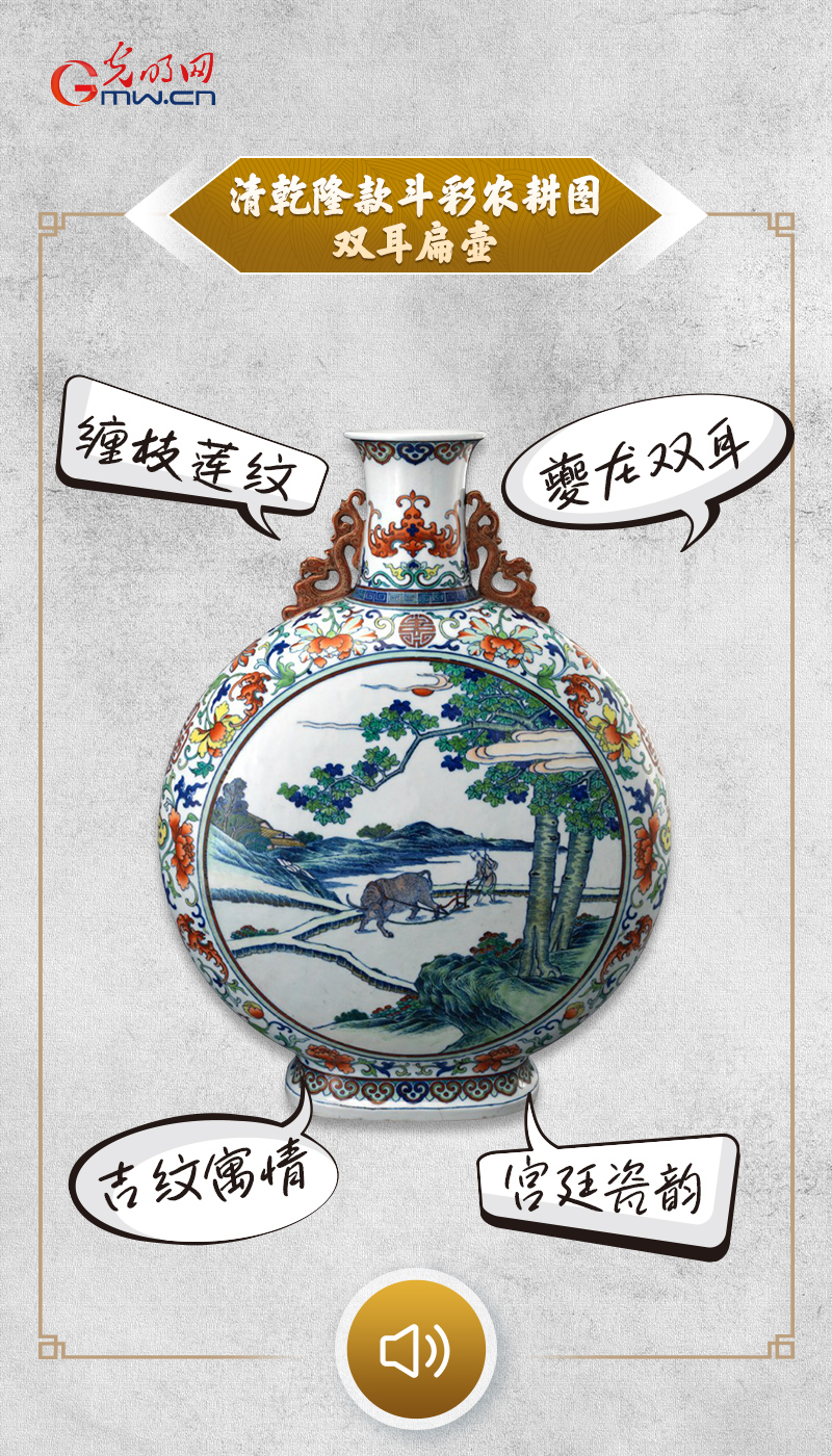 文物会说话&rdquo;有声海报｜斗彩凝雅韵，扁壶绘耕桑