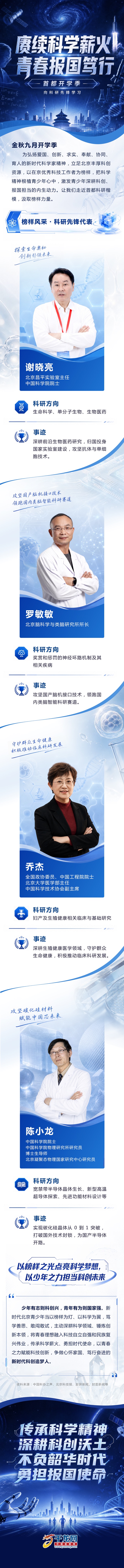 《赓续科学薪火 青春报国笃行&mdash;&mdash;首都开学季，向科研先锋学习》海报