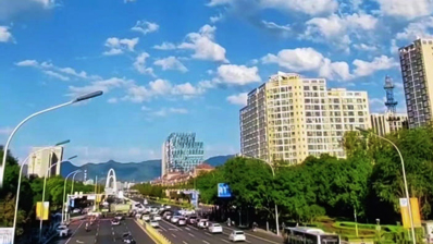 新首钢大桥与西山同框 石景山这条街美成画！