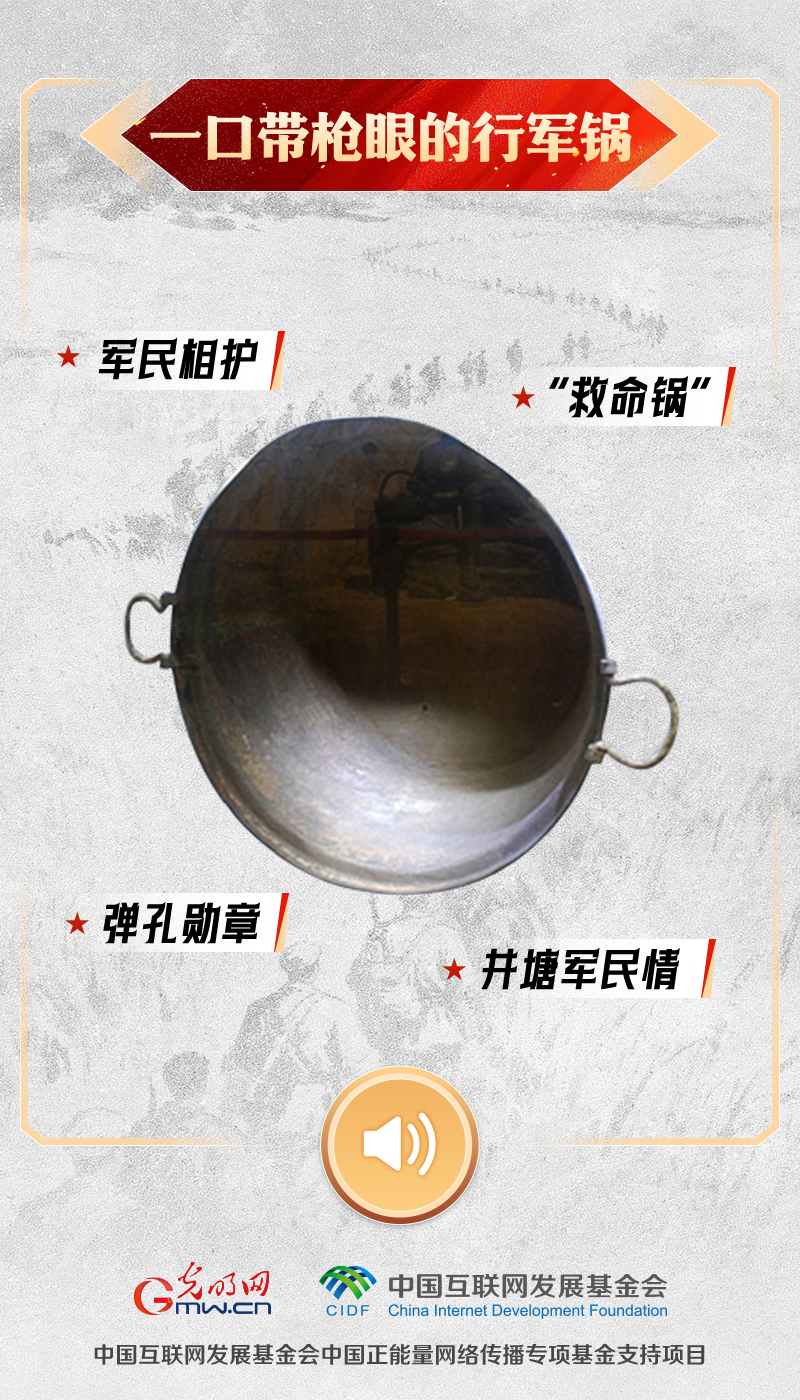 一口带枪眼的行军锅